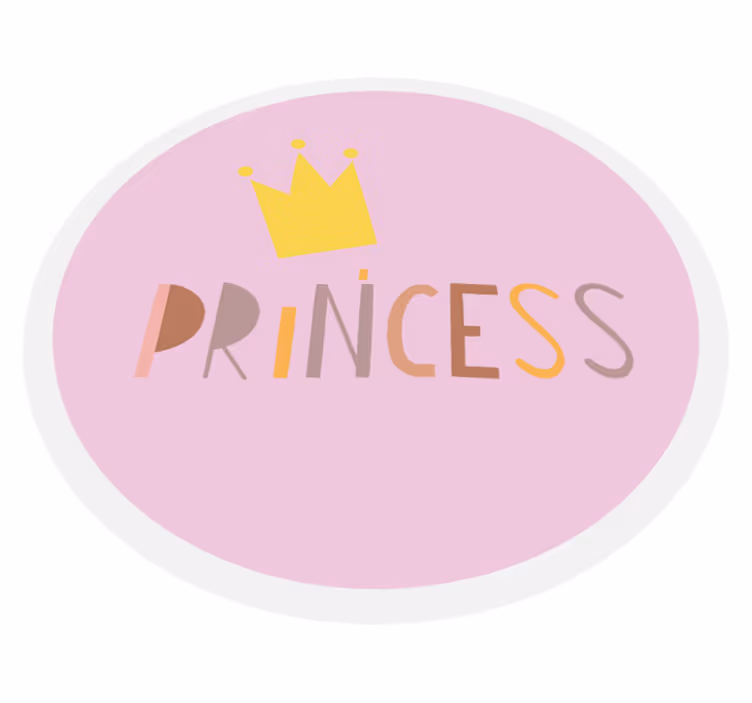 Tapis vinyle bébé couronne de princesse circulaire - TenStickers