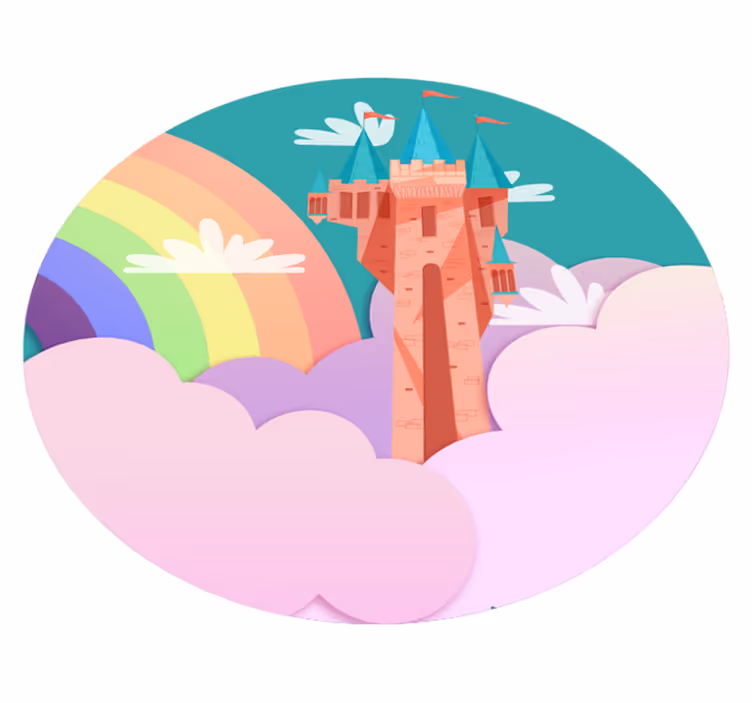 Tapis vinyle pour enfants château fantastique - TenStickers