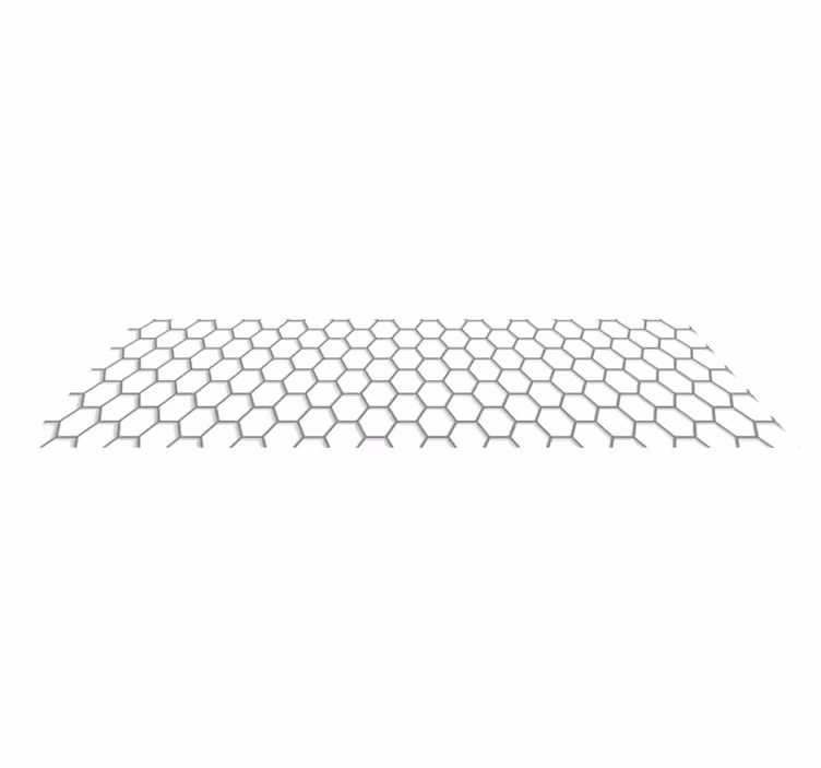 Tapis lino cuisine carreaux hexagonaux blancs - TenStickers