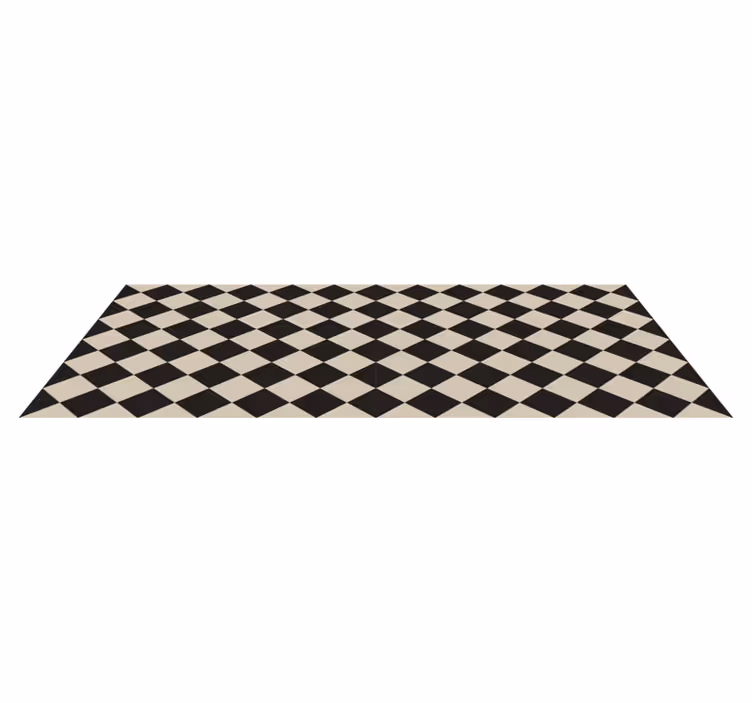 Tapis lino cuisine moderne motif diamants - TenStickers
