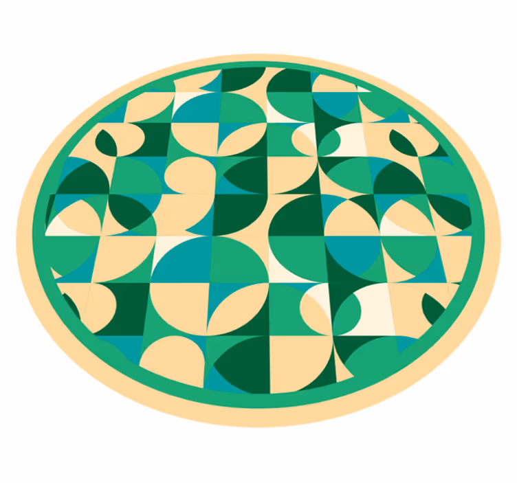 Tapis vinyle cuisine moderne rond design vert - TenStickers