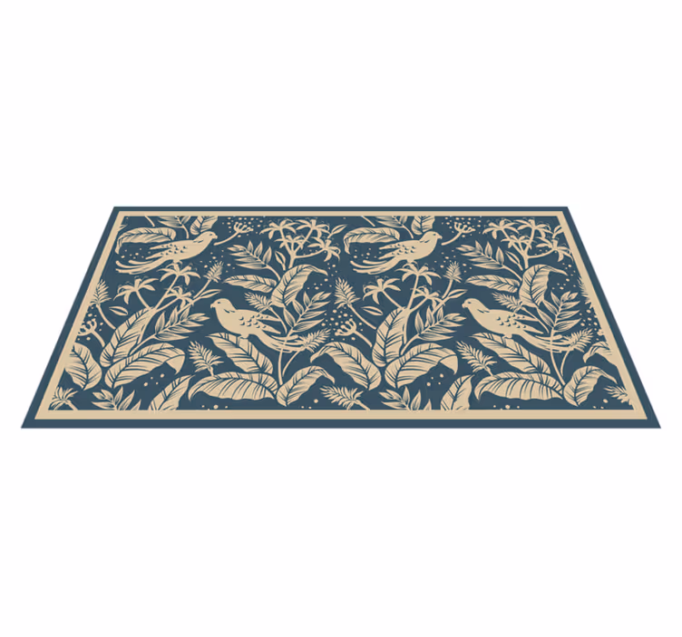 Tapis vinyle plantes illustration d'oiseau botanique - TenStickers