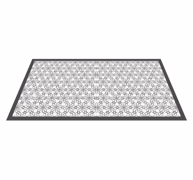 Tapis de cuisine carreaux à motifs floraux - TenStickers