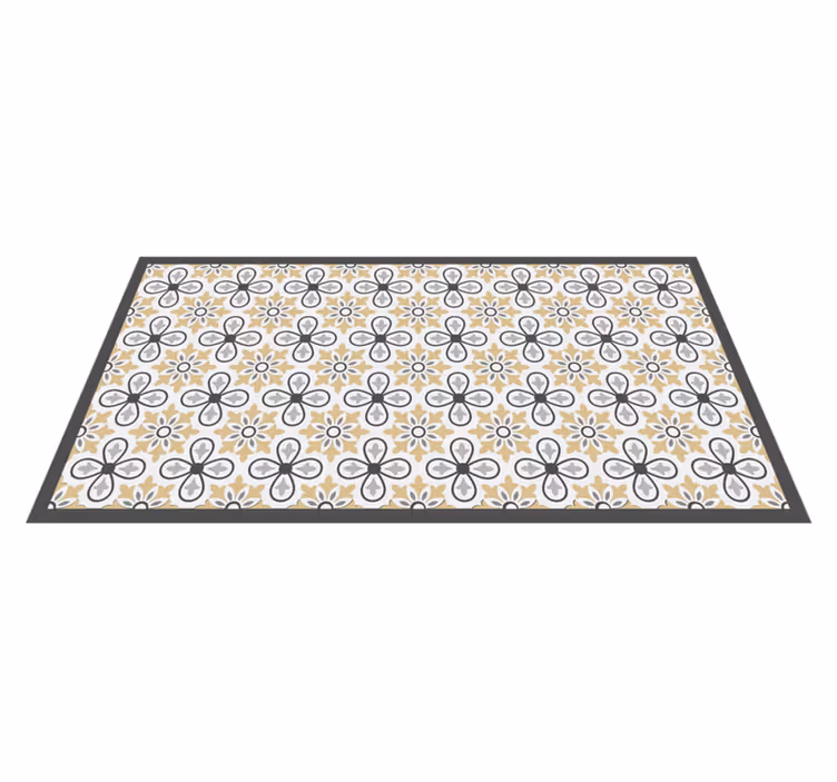 Tapis vinyle cuisine moderne floral antique - TenStickers