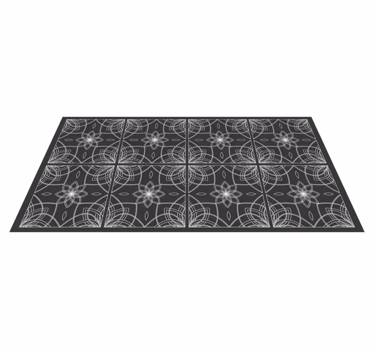 Tapis vinyle plantes contour floral - TenStickers