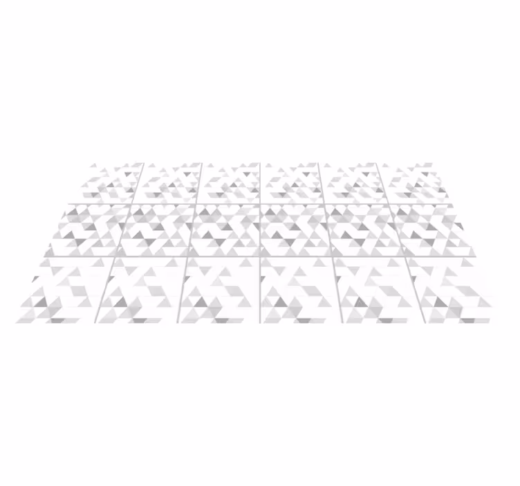 Tapis vinyle géométrique motifs triangulaires gris - TenStickers