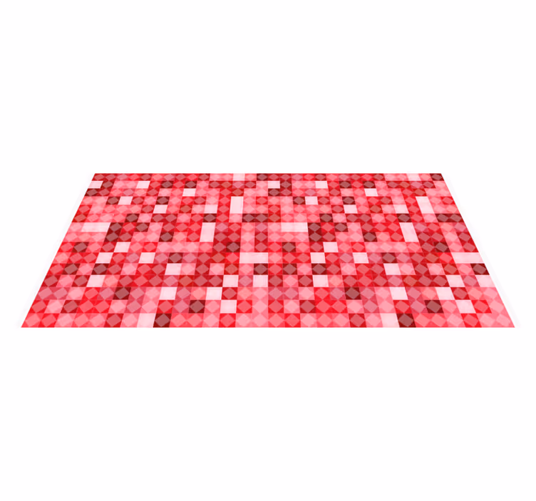 Tapis vinyle géométrique géométrie rouge stylisée - TenStickers