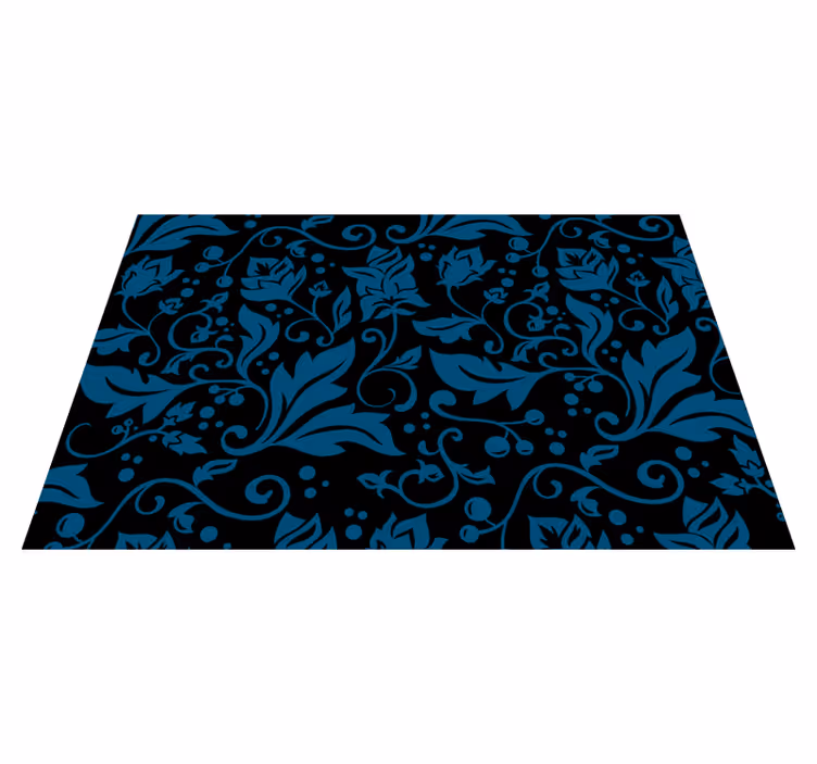 Tapis vinyle plantes motif de tourbillon floral - TenStickers