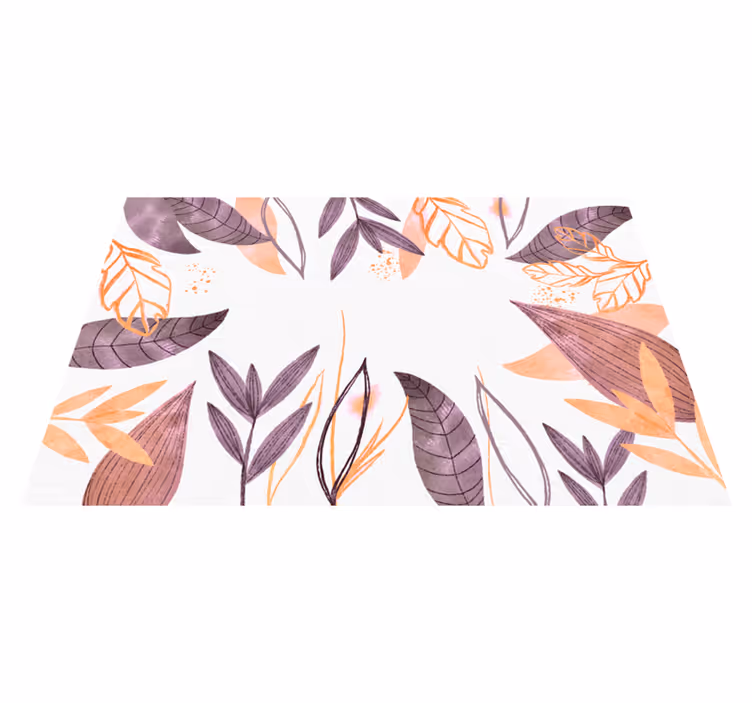 Tapis vinyle chambre motifs de feuilles élégants - TenStickers