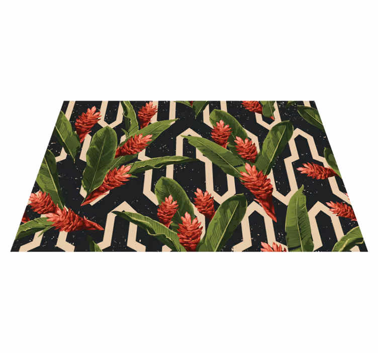 Tapis vinyle plantes botanique géométrique - TenStickers