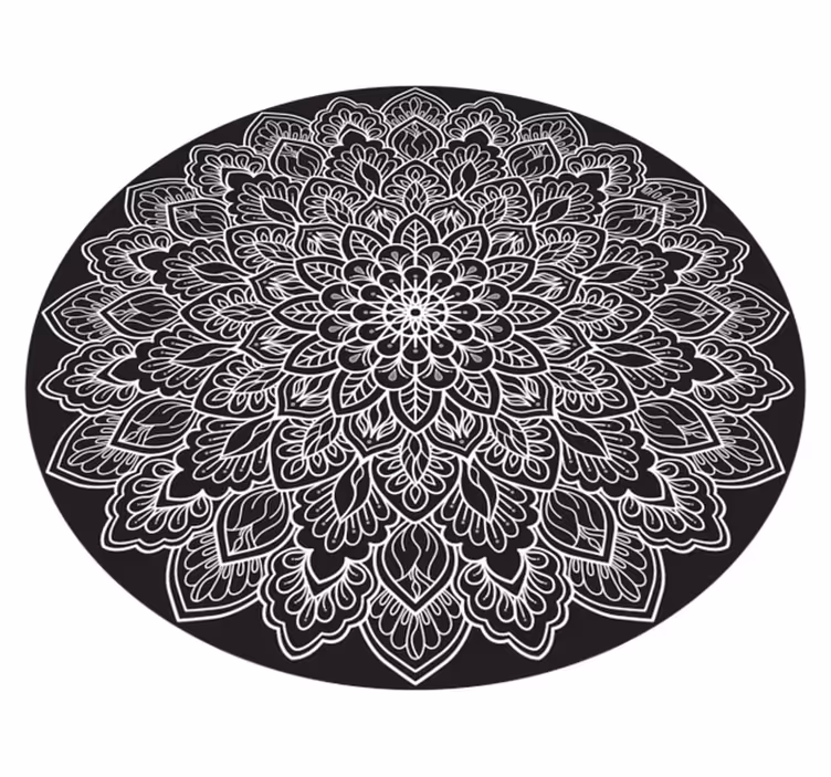 Tapis vinyle mandala concept monochrome élégant - TenStickers