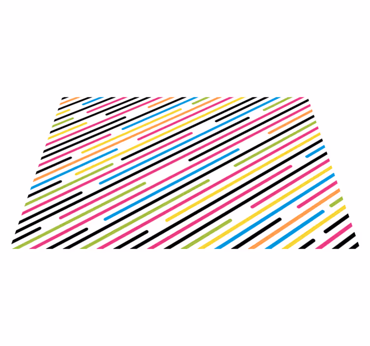 Tapis vinyle rayures lignes croisées colorées - TenStickers