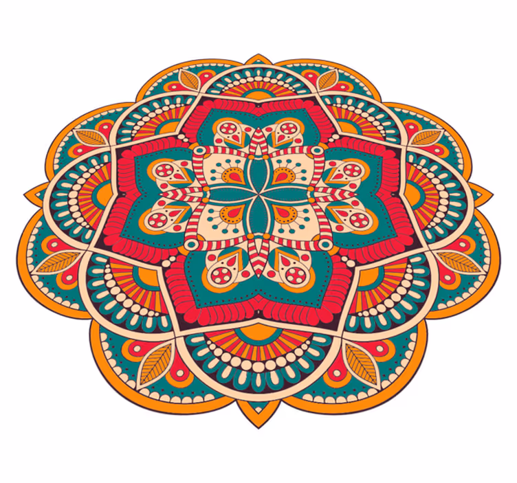 Tapis vinyle mandala design coloré et vivant - TenStickers