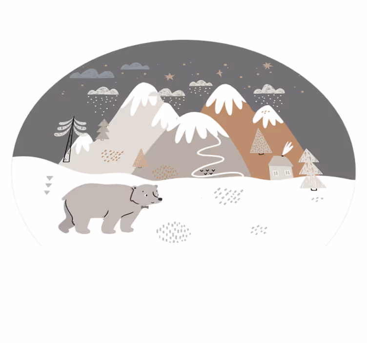 Tapis vinyle pour enfants aire de jeux ours polaire - TenStickers