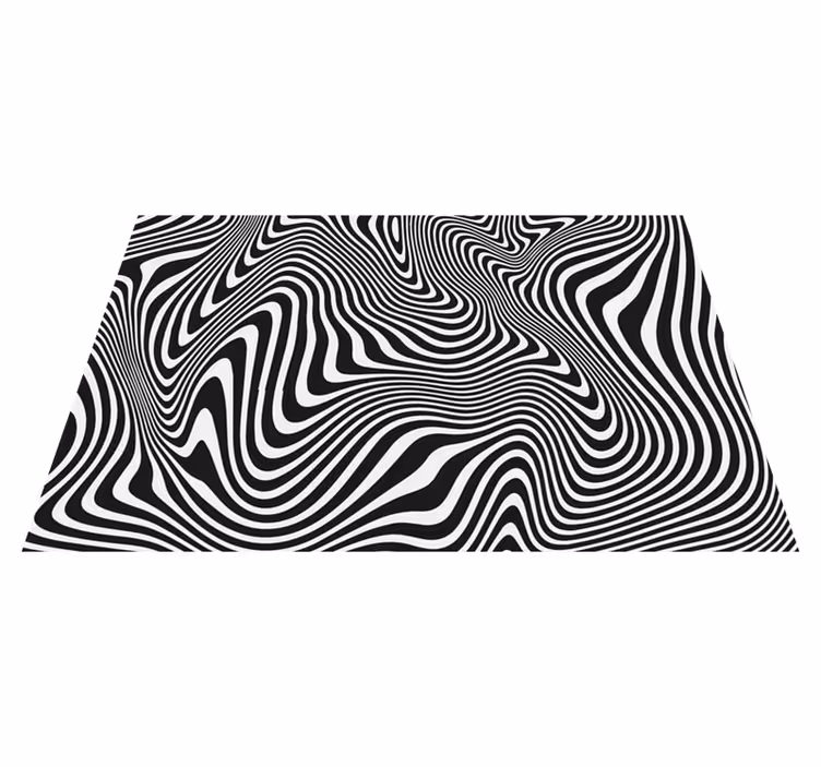 Tapis vinyle géométrique modèle d'onde optique - TenStickers