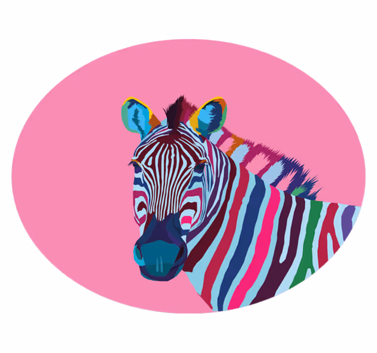 tapis vinyle animal Pop art zèbre - TenStickers