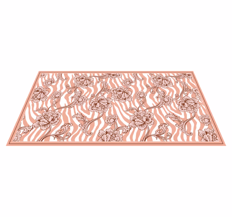 Tapis vinyle chambre fusion florale zébrée - TenStickers