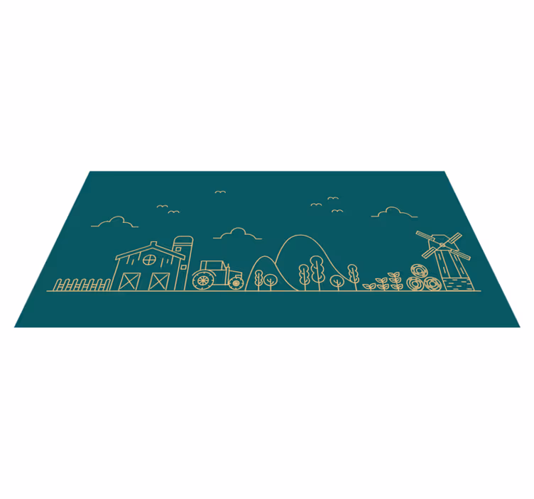 Tapis vinyle jeux jeu éducatif à la ferme - TenStickers
