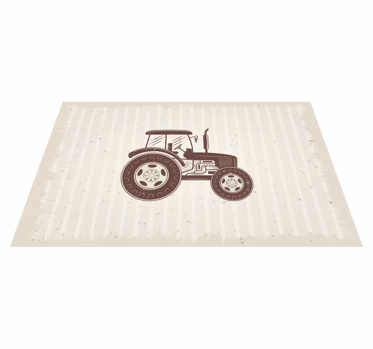 Tapis vinyle texture représentation de tracteur rustique - TenStickers