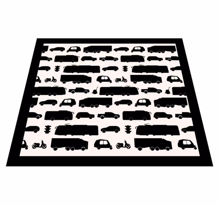 Tapis vinyle route silhouette de véhicule - TenStickers