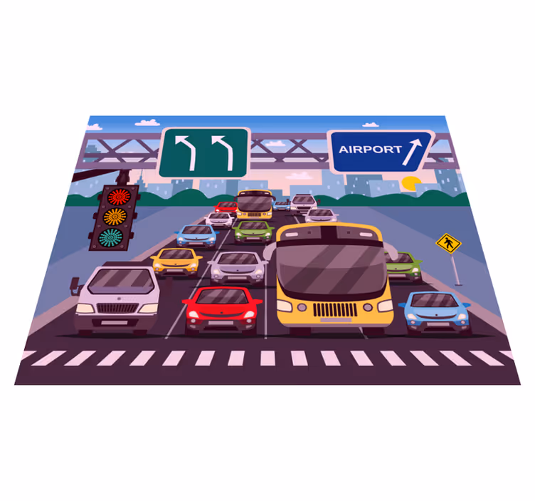 Tapis vinyle route temps de jeu dans la circulation - TenStickers