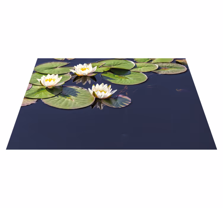 Tapis vinyle plantes emblème du nénuphar - TenStickers
