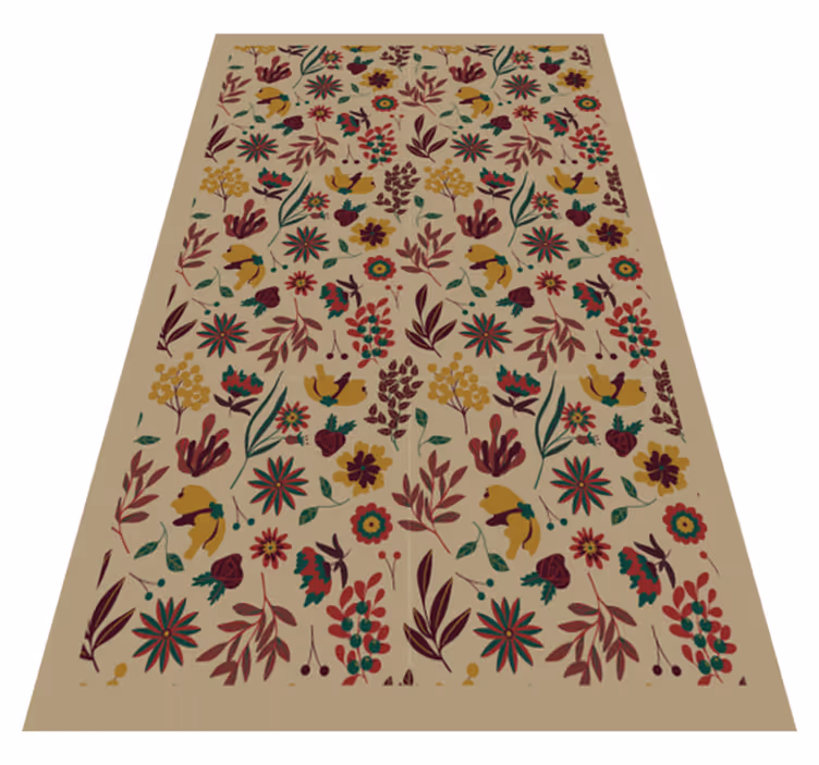 Tapis vinyle plantes motifs botaniques d'automne - TenStickers