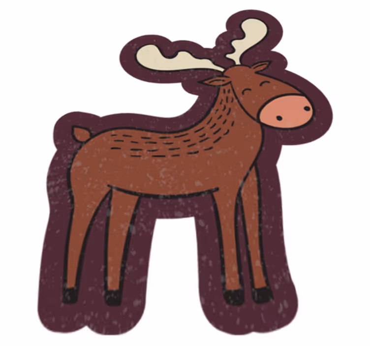 Tapis vinyle animal élan de dessin animé - TenStickers