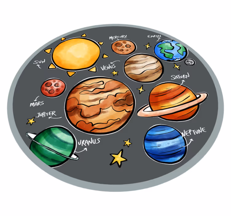 Tapis vinyle jeux zone de jeu du système solaire - TenStickers