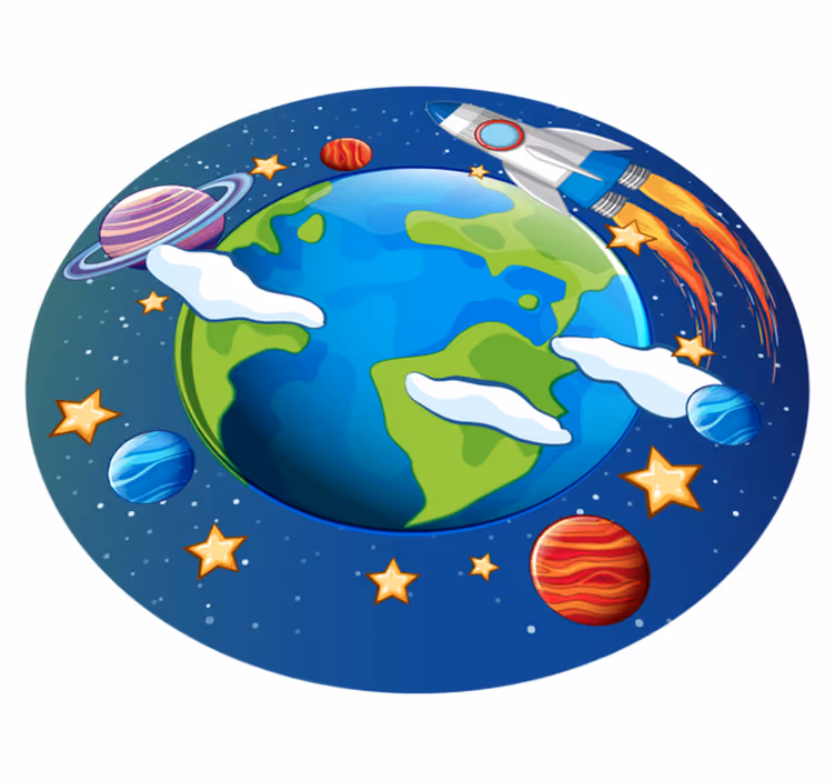 Tapis vinyle pour enfants orbite planétaire - TenStickers