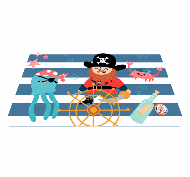 Tapis vinyle pour enfants aventure de pirates - TenStickers