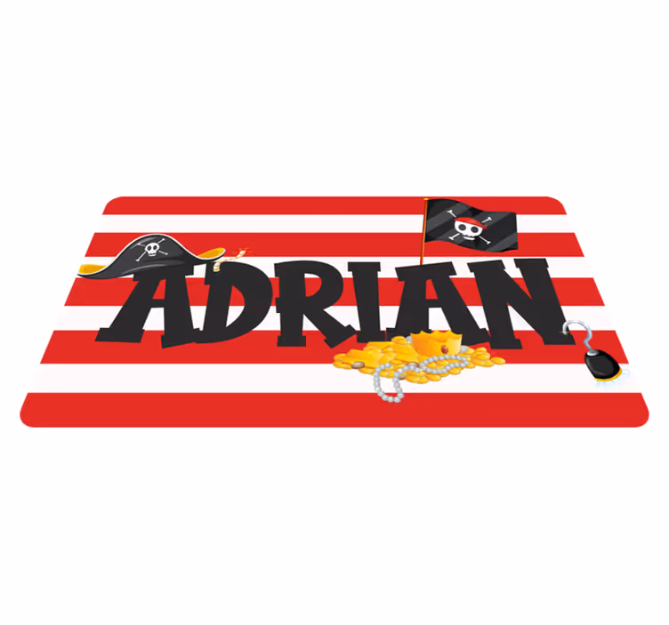 Tapis vinyle personnalisé thème du trésor des pirates - TenStickers