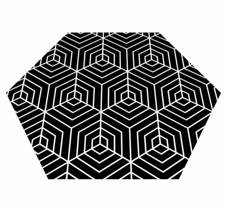 Tapis vinyle géométrique labyrinthe hexagonal - TenStickers