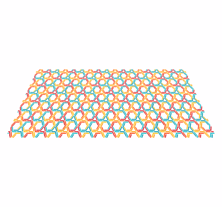 Tapis vinyle géométrique motif imbriqué - TenStickers