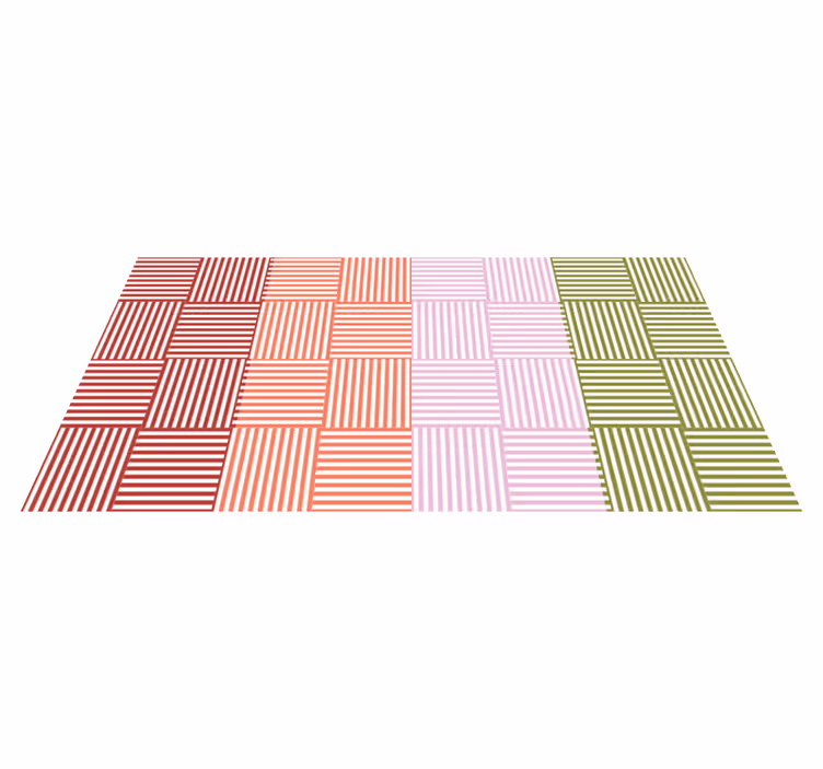 Tapis vinyle rayures blocs de couleurs rayés - TenStickers