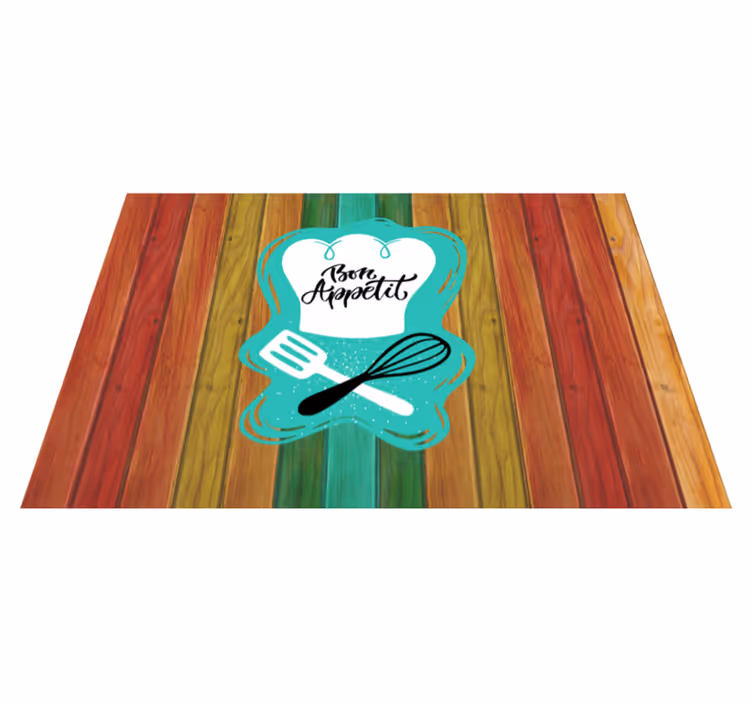 Tapis vinyle citation emblème de bon appétit - TenStickers