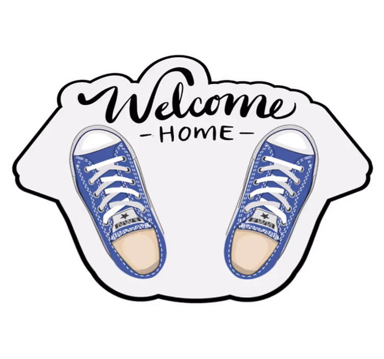 Tapis vinyle citation chaussures de bienvenue - TenStickers