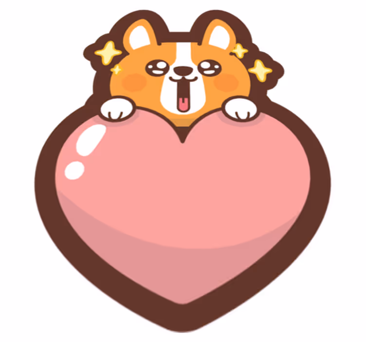 Tapis vinyle autres tapis illustration de coeur corgi - TenStickers