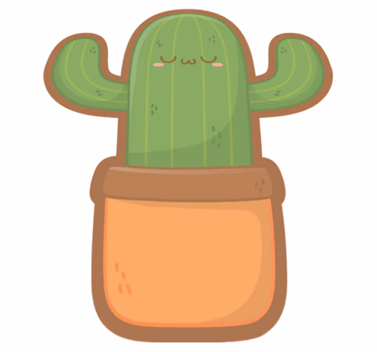Tapis vinyle plantes illustration de cactus mignon - TenStickers