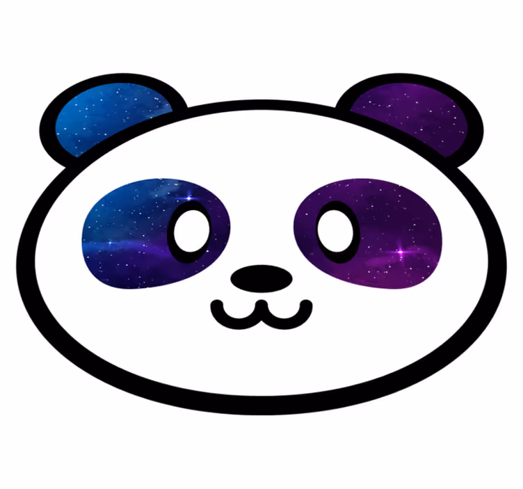 Tapis vinyle pour enfants visage de panda galactique - TenStickers