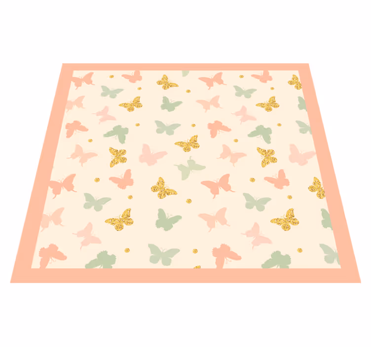 Tapis vinyle bébé pastels papillon - TenStickers