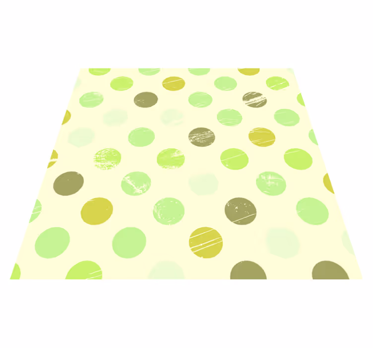 Tapis vinyle geometrique Vert à pois - TenStickers