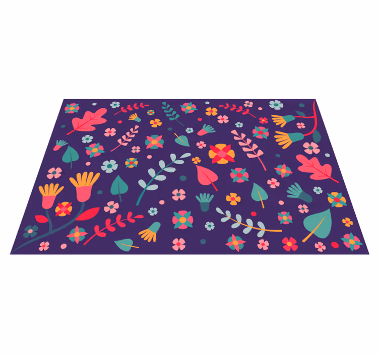 Tapis vinyle moderne Fleurie à pois - TenStickers
