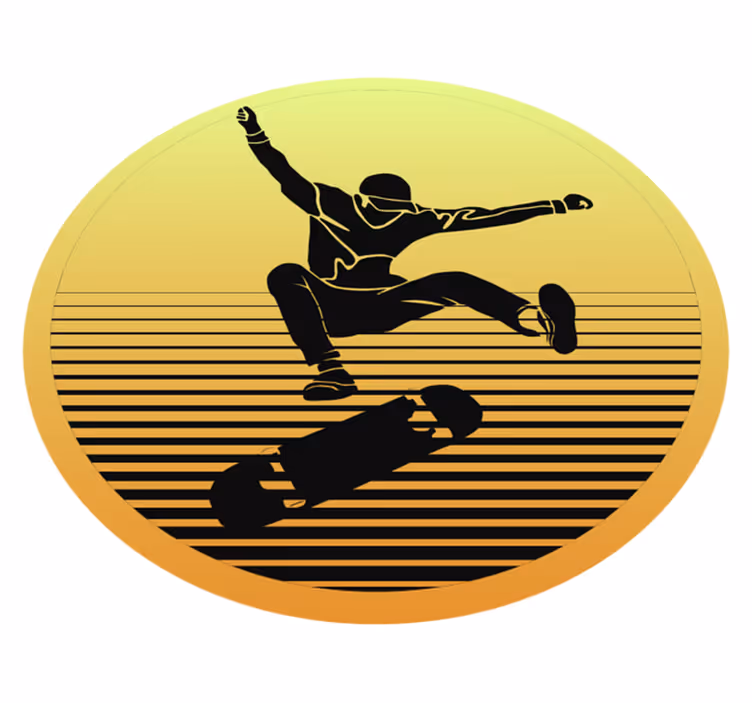 Tapis vinyle ado silhouette de skateboard - TenStickers