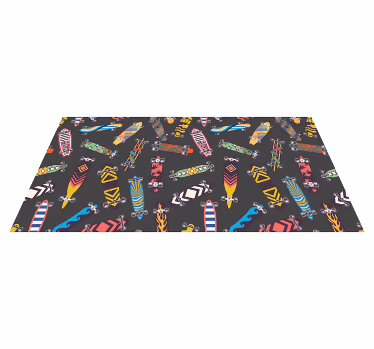 Tapis vinyle Collection de skateboard vintage - TenStickers