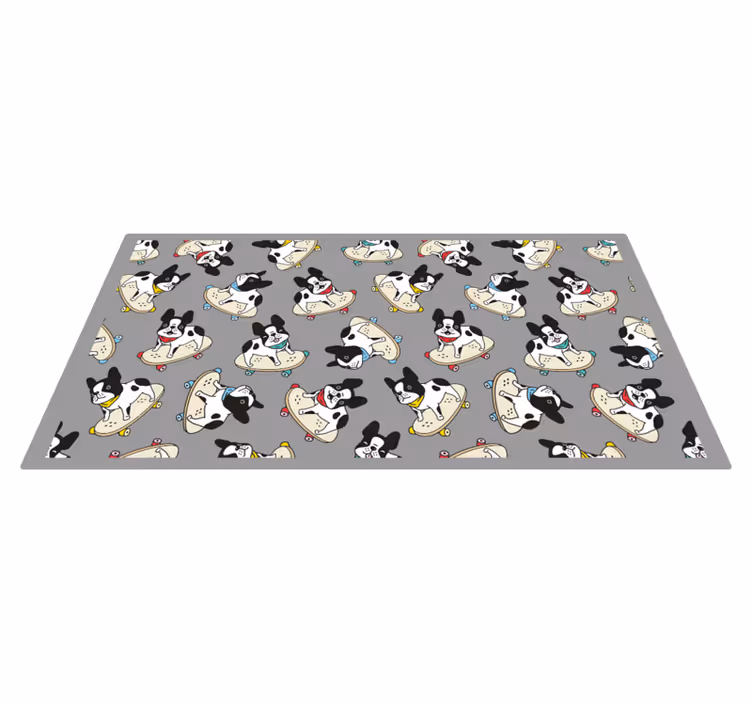 Tapis vinyle pour enfants modèle de chiens patineurs - TenStickers