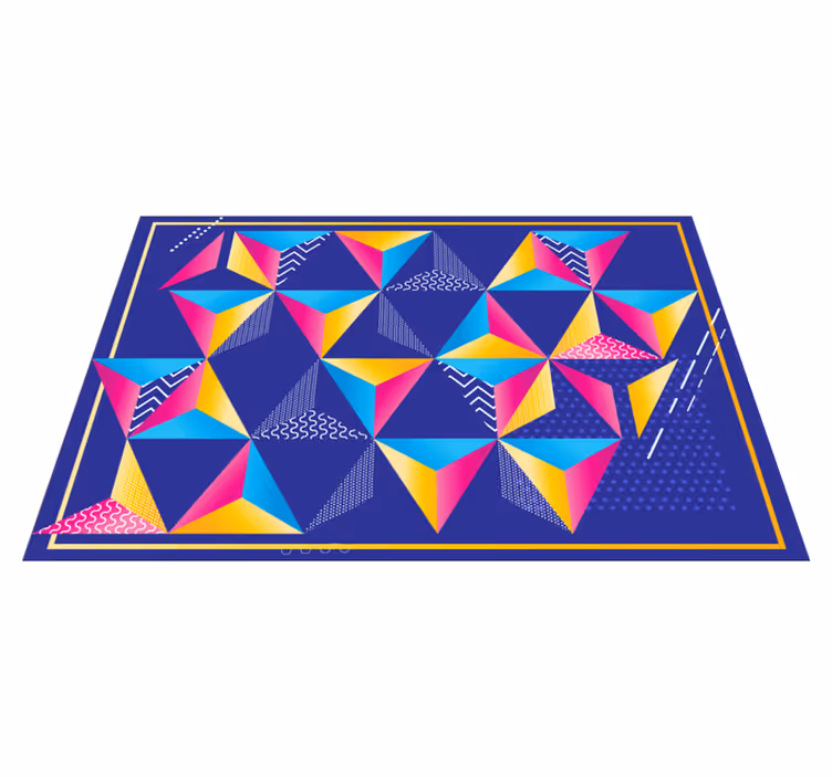 Tapis vinyle géométrique formes colorées et vibrantes - TenStickers