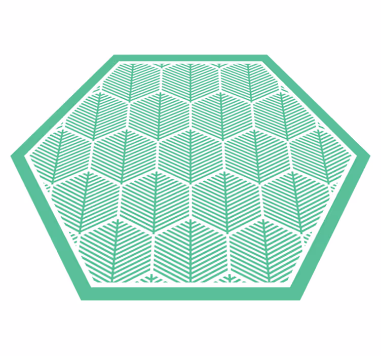 Tapis vinyle Forme hexagonale de plantes vertes - TenStickers