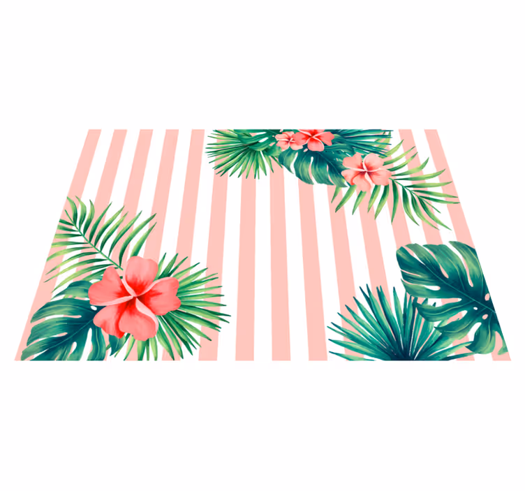 Tapis vinyle plantes rayure de flore tropicale - TenStickers