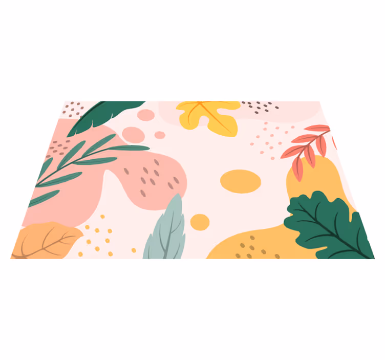 Tapis vinyle salon Feuilles tropicales d'automne - TenStickers